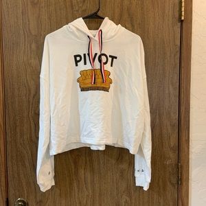 White long-sleeve FRIENDS “pivot” shirt
